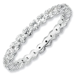 Stackable Expressions™ White Topaz Eternity Band in Sterling Silver
