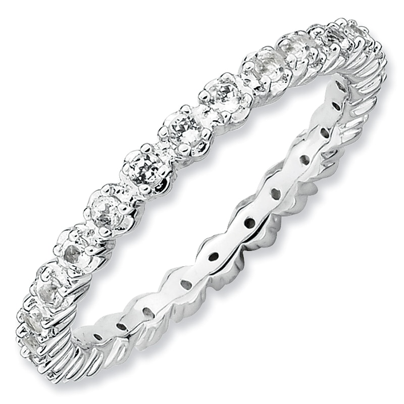 Main Image 1 of Stackable Expressions™ White Topaz Eternity Band in Sterling Silver