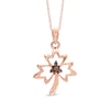 Thumbnail Image 0 of Enhanced Champagne Diamond Accent Maple Leaf Pendant in 10K Rose Gold