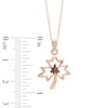 Thumbnail Image 1 of Enhanced Champagne Diamond Accent Maple Leaf Pendant in 10K Rose Gold