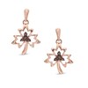Thumbnail Image 1 of 0.13 CT. T.W. Enhanced Champagne Diamond Maple Leaf Drop Earrings in 10K Rose Gold