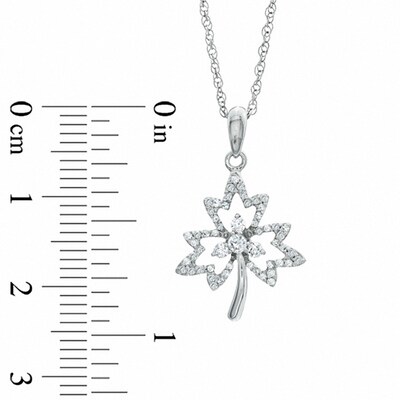 0.25 CT. T.W. Diamond Maple Leaf Pendant in Sterling Silver