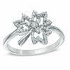 Thumbnail Image 0 of 0.25 CT. T.W. Diamond Maple Leaf Ring in Sterling Silver