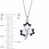 Thumbnail Image 1 of 0.13 CT. T.W. Enhanced Blue and White Diamond Maple Leaf Pendant in 10K White Gold