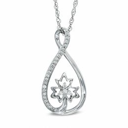 0.13 CT. T.W. Diamond Infinity with Maple Leaf Pendant in Sterling Silver