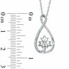 Thumbnail Image 1 of 0.13 CT. T.W. Diamond Infinity with Maple Leaf Pendant in Sterling Silver