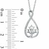 Thumbnail Image 2 of 0.13 CT. T.W. Diamond Infinity with Maple Leaf Pendant in Sterling Silver