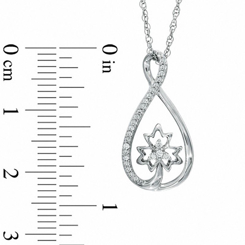 0.13 CT. T.W. Diamond Infinity with Maple Leaf Pendant in Sterling Silver