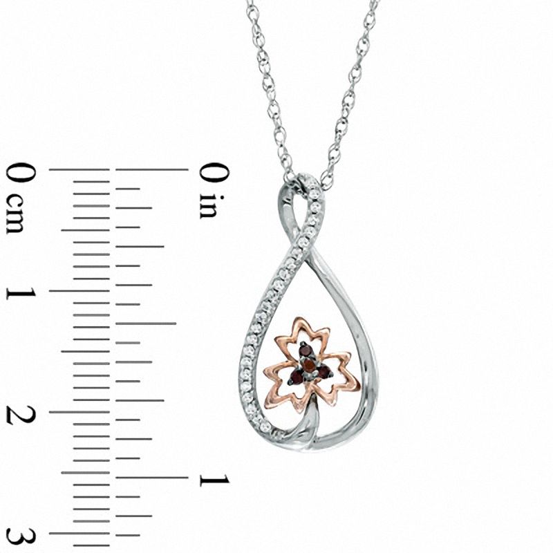 0.13 CT. T.W. Diamond Infinity with Maple Leaf Pendant in Sterling Silver and 10K Rose Gold