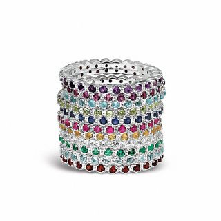 Stackable Expressions™ Lab-Created Ruby Eternity Band in Sterling Silver