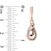 0.33 CT. T.W. Champagne and White Diamond Double Infinity Drop Earrings in 10K Rose Gold