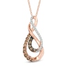 Thumbnail Image 0 of 0.33 CT. T.W. Champagne and White Diamond Double Infinity Pendant in 10K Rose Gold