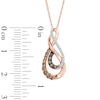 Thumbnail Image 1 of 0.33 CT. T.W. Champagne and White Diamond Double Infinity Pendant in 10K Rose Gold