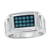 Thumbnail Image 1 of 0.50 CT. T.W. Enhanced Blue Diamond Ring in Sterling Silver