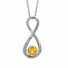 Thumbnail Image 1 of 5.5mm Citrine and Diamond Accent Infinity Pendant in Sterling Silver