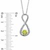 Thumbnail Image 1 of 5.5mm Peridot and Diamond Accent Infinity Pendant in Sterling Silver