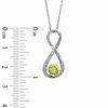 5.5mm Peridot and Diamond Accent Infinity Pendant in Sterling Silver