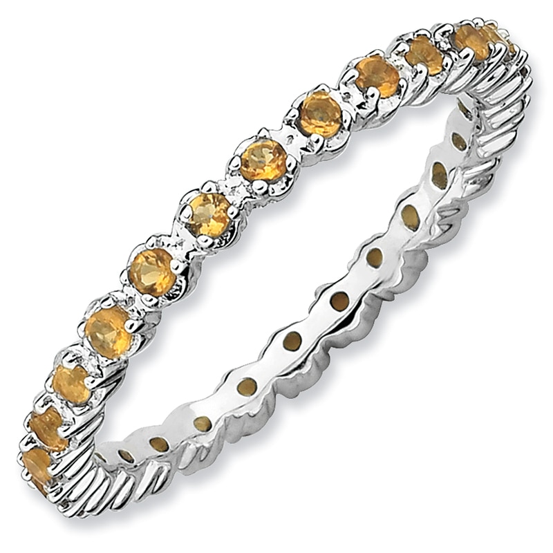 Main Image 1 of Stackable Expressions™ Prong-Set Citrine Eternity Band in Sterling Silver