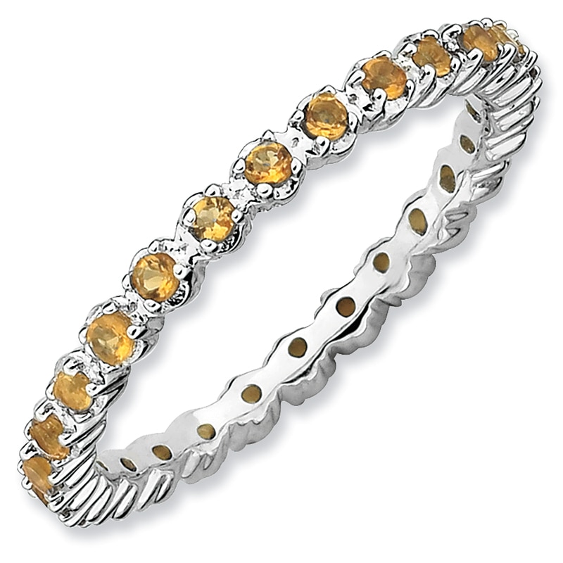 Stackable Expressions™ Prong-Set Citrine Eternity Band in Sterling Silver