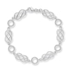 Thumbnail Image 1 of Woven Station Bracelet in Sterling Silver - 7.25"