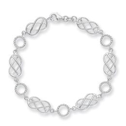 Woven Station Bracelet in Sterling Silver - 7.25"