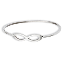 Slip-On Infinity Bangle in Stainless Steel - 8.0&quot;