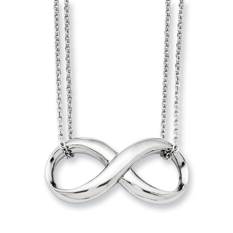 Infinity Double Strand Necklace in Stainless Steel