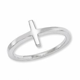 Sideways Cross Ring in Sterling Silver