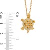 AVA Nadri Crystal Turtle Pendant in Brass with 18K Gold Plate - 16"