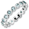 Thumbnail Image 0 of Stackable Expressions™ Bezel-Set Large Aquamarine Eternity Band in Sterling Silver