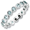 Thumbnail Image 1 of Stackable Expressions™ Bezel-Set Large Aquamarine Eternity Band in Sterling Silver