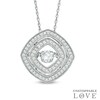 Thumbnail Image 1 of Unstoppable Love™ 0.35 CT. T.W. Diamond Vintage-Style Double Frame Pendant in 10K White Gold
