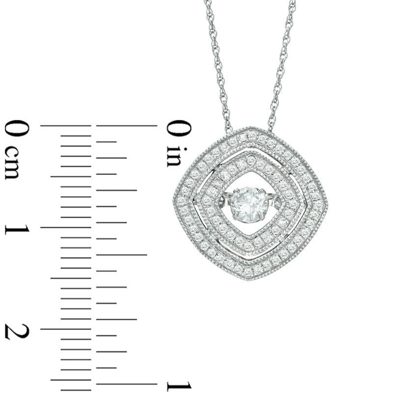 Main Image 2 of Unstoppable Love™ 0.35 CT. T.W. Diamond Vintage-Style Double Frame Pendant in 10K White Gold
