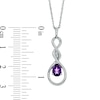 Pear-Shaped Amethyst and Diamond Accent Infinity Pendant in Sterling Silver