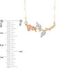 Thumbnail Image 1 of Sideways Rose Necklace in 10K Tri-Tone Gold