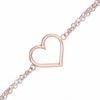 Double Row Heart Bracelet in 10K Two-Tone Gold - 7.25"