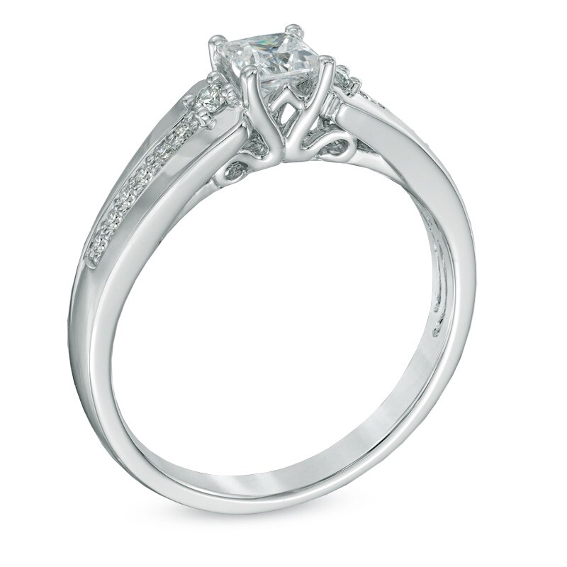 0.50 CT. T.W. Princess-Cut Diamond Engagement Ring in 14K White Gold