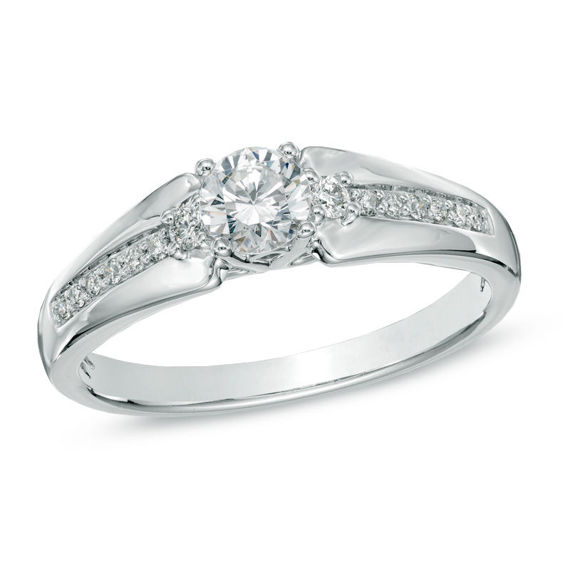 0.50 CT. T.W. Diamond Engagement Ring in 14K White Gold