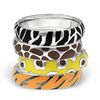 Thumbnail Image 2 of Stackable Expressions™ 4.5mm Brown and White Enamel Giraffe Print Band in Sterling Silver