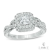 Vera Wang Love Collection 0.95 CT. T.W. Princess-Cut Diamond Double Frame Ring in 14K White Gold