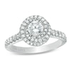 Thumbnail Image 0 of Vera Wang Love Collection 0.95 CT. T.W. Diamond Swirl Frame Engagement Ring in 14K White Gold