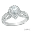 Thumbnail Image 1 of Vera Wang Love Collection 0.95 CT. T.W. Pear-Shaped Diamond Vintage-Style Ring in 14K White Gold