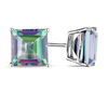 Thumbnail Image 1 of 6.0mm Princess-Cut Mystic Fire® Topaz Stud Earrings in 10K White Gold