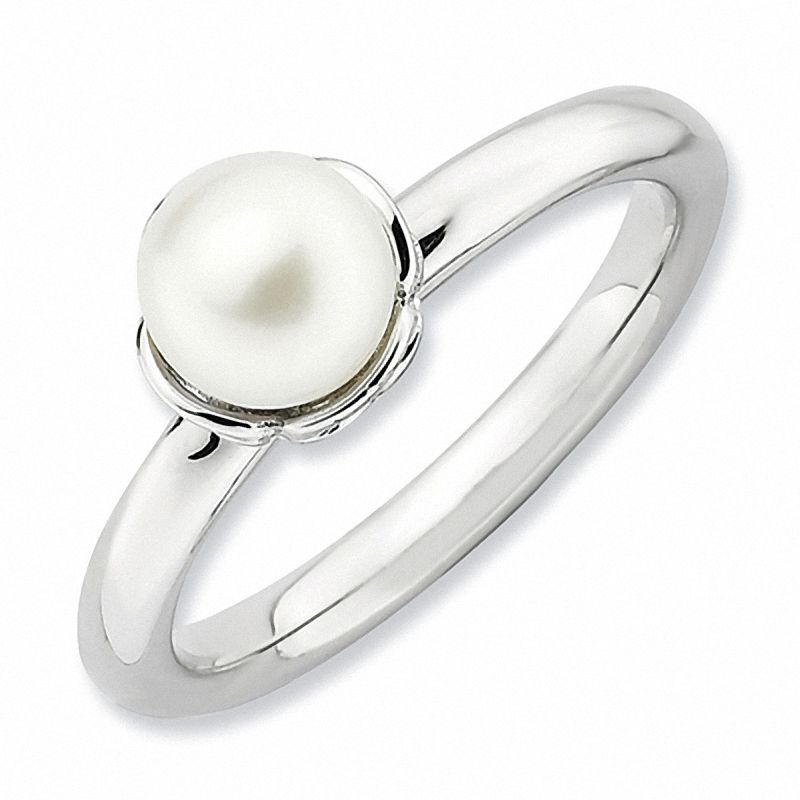 Stackable Expressions™ 6.0 - 6.5mm Cultured Freshwater Pearl Ring in Sterling Silver|Peoples Jewellers