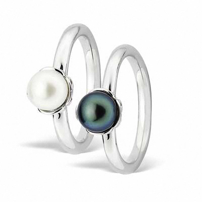Main Image 2 of Stackable Expressions™ 6.0-6.5mm Freshwater Cultured Pearl Ring in Sterling Silver