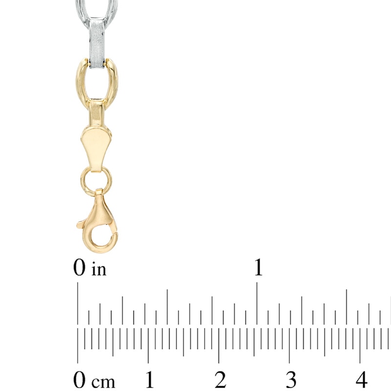 Fancy Link Bracelet in 10K Tri-Tone Gold - 7.25"|Peoples Jewellers