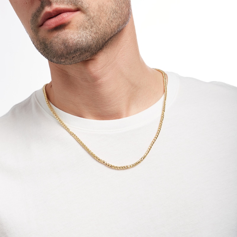 Main Image 2 of 3.4mm Wheat Chain Necklace in 10K Gold - 22"