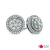 Thumbnail Image 1 of 0.63 CT. T.W. Certified Canadian Diamond Cluster Frame Stud Earrings in 14K White Gold (I/I1)