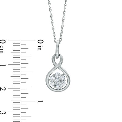 0.35 CT. T.W. Certified Canadian Diamond Cluster Infinity Pendant in 14K White Gold (I/I1)