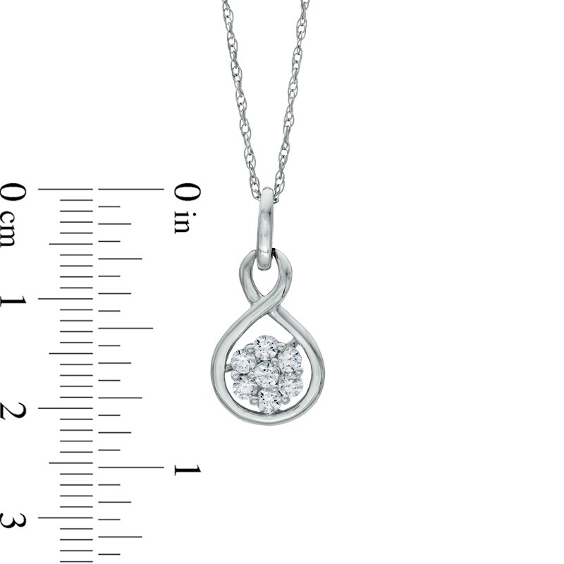 Main Image 2 of 0.35 CT. T.W. Certified Canadian Diamond Cluster Infinity Pendant in 14K White Gold (I/I1)